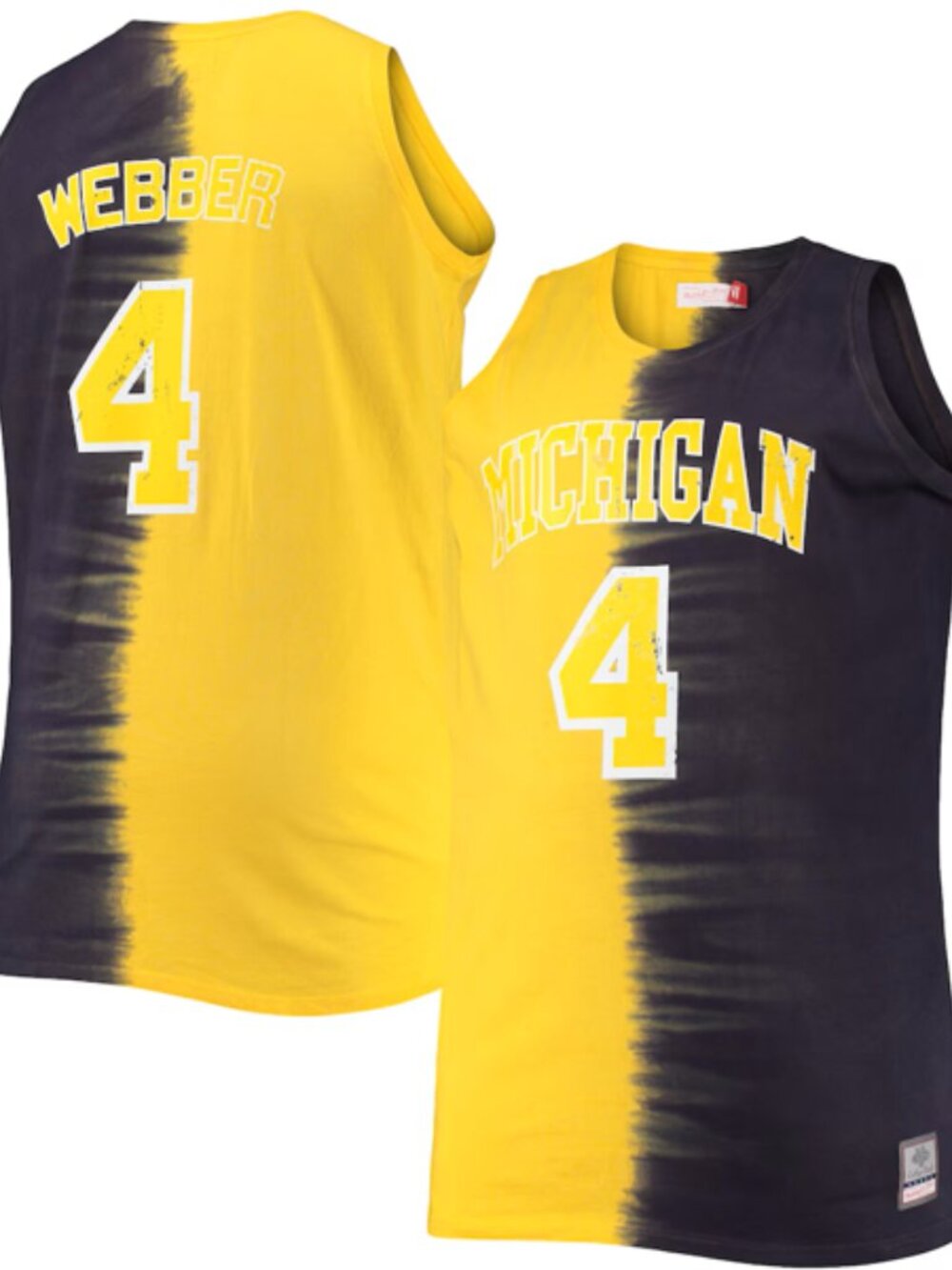 Michigan Wolverines Mitchell & Ness Chris Webber Tie-Dye T-Shirt Jersey XLT NWT